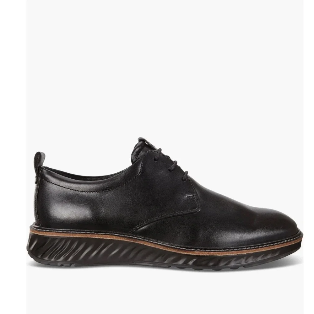 ECCO ST.1 Hybrid Plain Toe Oxford Mens 11-11.5 Black Leather Excellent 836404